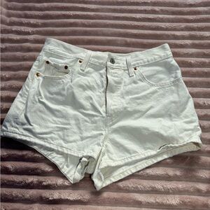 Levi's High Waist White Denim Shorts